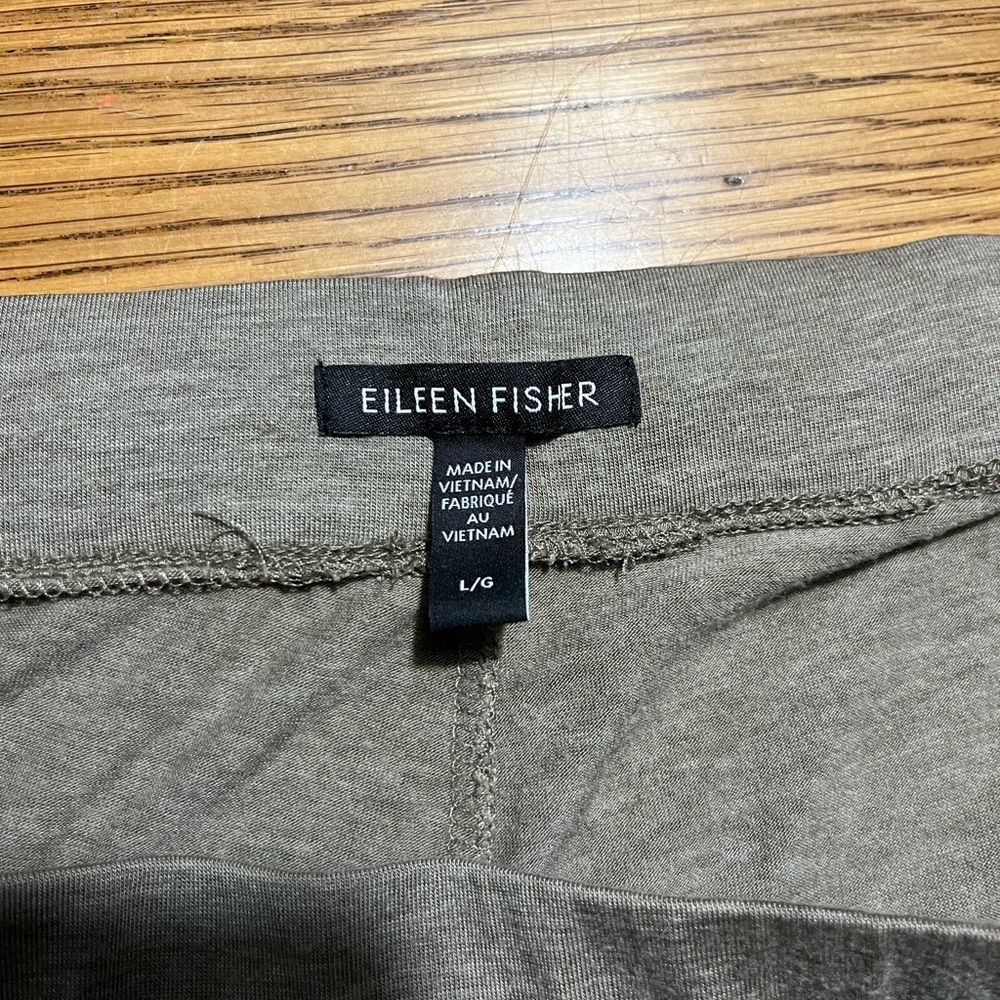 Eileen Fisher Taupe Lounge Wide-Leg Casual Pants Size Large - Picture 9 of 9